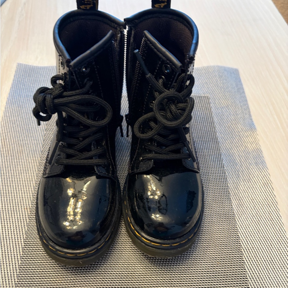 Dr. Martens Shiny Black Kids Boots